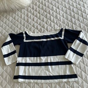 JCREW striped boatneck sweater